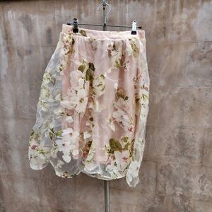 Morning lavender sheer floral skirt